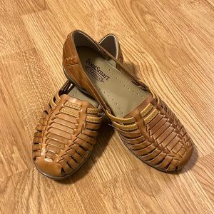 Women’s FootSmart Tejidas Tan Leather Huaraches Size 6W